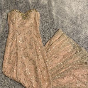 Pink beaded formal gown